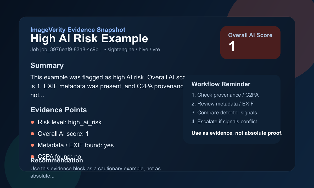Project evidence card